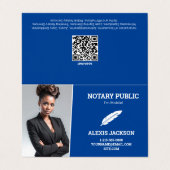 Notaris Openbare Aangepaste QR & Foto Visitekaartjes (Buitenkant ongevouwen)