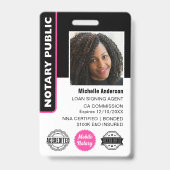 Notaris Openbare Akte Ondertekening Agent Foto Ide Badge (Voorzijde)