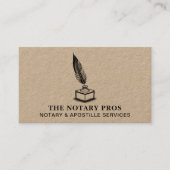 Notaris Openbare Apostille Dienst  Quill Visitekaartje (Voorkant)
