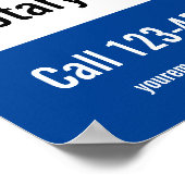 Notaris Openbare Deep Blue White Business Sjabloon Poster (Hoek)