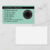 Notaris openbare klassieke Visitekaartjes (Voorkant / Achterkant)