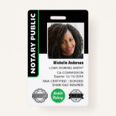 Notaris openbare lening ondertekenende agent foto  badge (Voorkant)