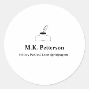 notaris openbare lening ondertekening agent naam a ronde sticker