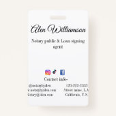 Notaris openbare Lening ondertekening agent toevoe Badge (Achterkant)