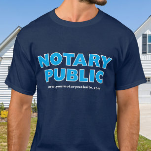 Notaris Openbare Marine Blauw Bewerkbare Website T T-shirt