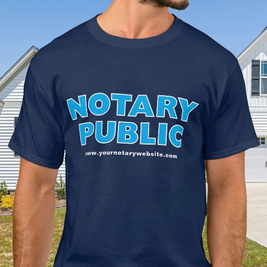Notaris Openbare Marine Blauw Bewerkbare Website T T-shirt
