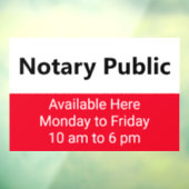 Notaris Openbare Planning Helderrood Zwart & Wit Raamsticker (Vel 3)