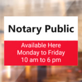 Notaris Openbare Planning Helderrood Zwart & Wit Raamsticker (Vel 2)