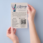 Notaris Openbare Waterverf Quill Feather QR Code Flyer (Hand)