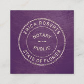 Notaris  Paars Vierkante Visitekaartje (Voorkant)
