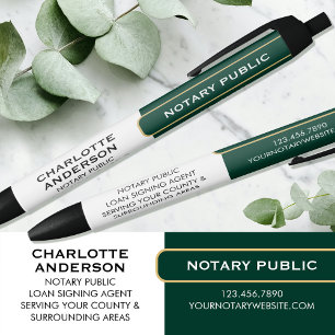 Notaris Promotioneel Cadeau Groen Goud Zakelijk Zwarte Inkt Pen