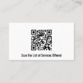 Notaris Public Black and White QR Code Sjabloon Visitekaartje (Achterkant)