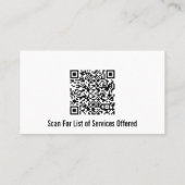 Notaris Public Black and White QR Code Visitekaartje (Achterkant)