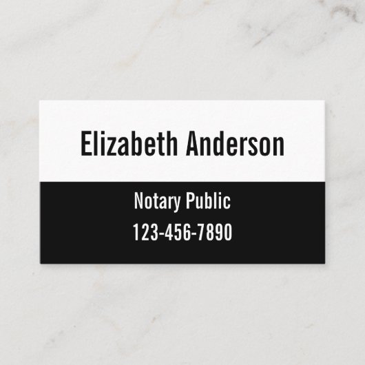 Notaris Public Black and White QR Code Visitekaartje (Voorkant)