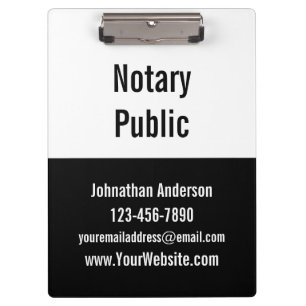 Notaris Public Black & White Promotion Sjabloon Klembord