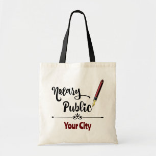 Notaris Public Burgundy Ink Pen Gepersonaliseerd C Tote Bag