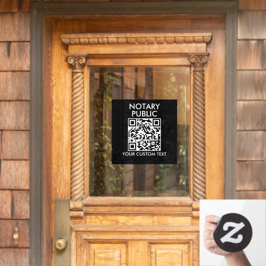 Notaris Public Business QR Code Zwart Modern Raamsticker (Huis Deur)
