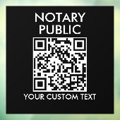 Notaris Public Business QR Code Zwart Modern Raamsticker (Vel 3)