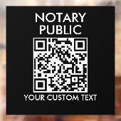 Notaris Public Business QR Code Zwart Modern Raamsticker (Vel 2)