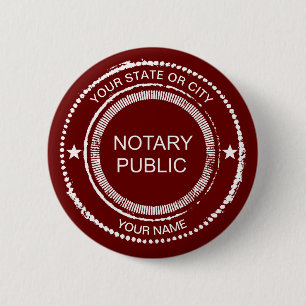 Notaris Public Distress Seal City Name Gepersonali Ronde Button 5,7 Cm