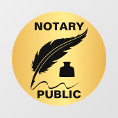 Notaris Public Gold Black Ink Front Raamsticker (Vel)
