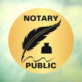 Notaris Public Gold Black Ink Front Raamsticker (Vel 3)