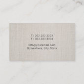 Notaris Public Golden Pen Elegant Linen Visitekaartje (Achterkant)