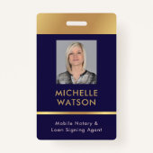 Notaris Public Loan Signing Agent Medewerker Foto- Badge (Voorkant)