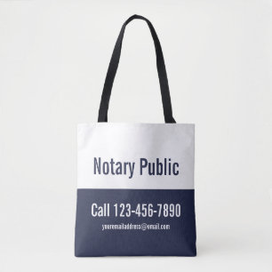 Notaris Public Midnight Blue en White Promotion Draagtas