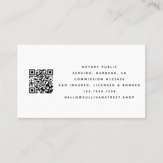 Notaris Public Signing Agent Roos Gold Foil QR-cod Visitekaartje (Achterkant)