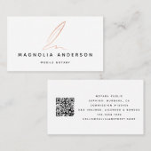 Notaris Public Signing Agent Roos Gold Foil QR-cod Visitekaartje (Voorkant / Achterkant)