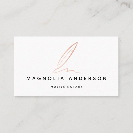 Notaris Public Signing Agent Roos Gold Foil QR-cod Visitekaartje (Voorkant)