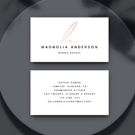 Notaris Public Signing Agent Roos Gold Foil Quill Visitekaartje