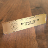 Notaris Public Stamp Professional Gold Background