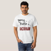 Notaris Publiek Elegant Feather Quill Michigan T-shirt (Voorkant volledig)