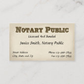 Notaris publiek Visitekaartje (Voorkant)