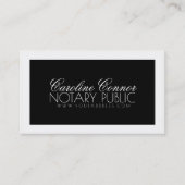 Notaris Publiek Zwart-wit Bold Design Kaart Visitekaartje (Voorkant)