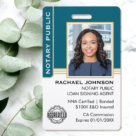 Notaris publieke lening ondertekenaar ID Blauwgroe Badge