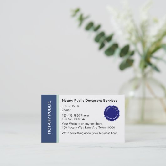 Notaris publieke Visitekaartjes (Staand voorkant)
