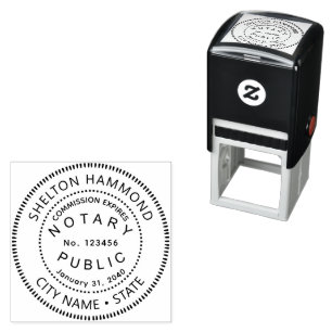 notaris publiekrecht rond zwart  zelfinktende stempel