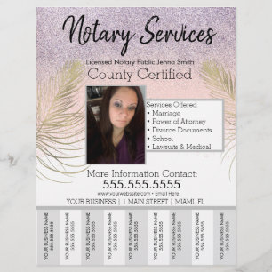 Notaris Services Roze Gouden Glitter Scheurkalende Flyer