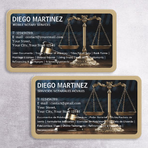 Notaris Tweetalig Engels Spaans Visitekaartje