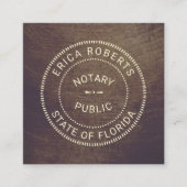  notaris van het openbare stempel vierkante visitekaartje (Voorkant)