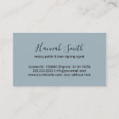 Notarisagent Modern Dusty Blue & Gold Visitekaartje (Achterkant)