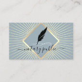 Notarisagent Modern Dusty Blue & Gold Visitekaartje (Voorkant)