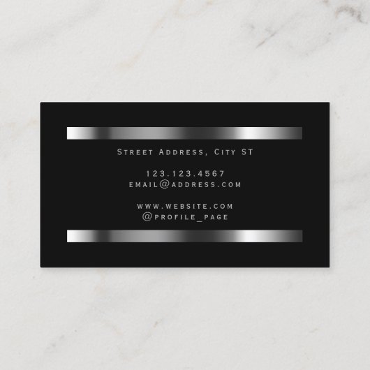 Notarisch elegant zilver visitekaartje (Achterkant)