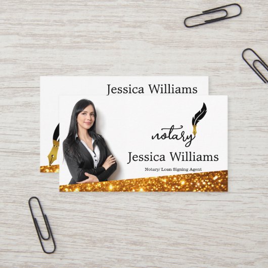 Notarisch Openbaar Elegant Manuscript Gewoon Visit Visitekaartje (Voorkant / Achterkant in situ)