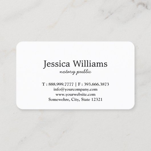 Notarisch Openbaar Elegant Manuscript Gewoon Visit Visitekaartje (Achterkant)