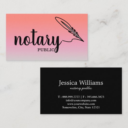 Notarisch Openbaar Elegant Manuscript Gewoon Visit Visitekaartje (Voorkant / Achterkant)