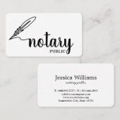 Notarisch Openbaar Elegant Manuscript Plain Visitekaartje (Voorkant / Achterkant)